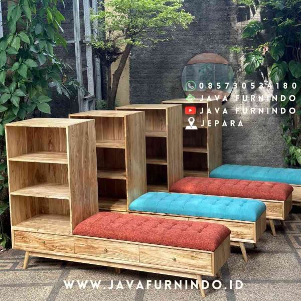 Bench With Book Storage - Image 2